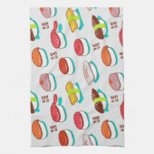 nigiri sushi, doodle patroon theedoek (Verticaal)