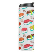 nigiri sushi, doodle patroon thermosbeker (Gedraaid links)