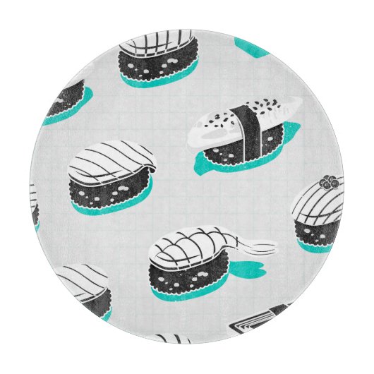 Nigiri sushi, neon  patroon. snijplank (Voorkant)