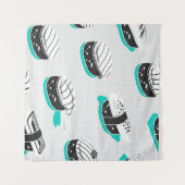 Nigiri sushi, neon patroon. wandkleed (Voorkant (horizontaal))