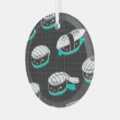 Nigiri Sushi  schetspatroon Glas Ornament (Voorkant links)