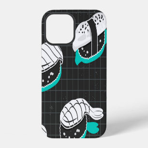 Nigiri Sushi Vintage Schets Patroon iPhone 12 Hoesje