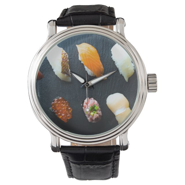 Nigiri Symphony – Sushi Slate Watch Horloge (Voorkant)