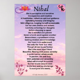 "Nihal" Name Poem Poster