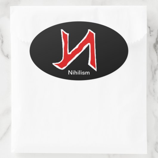 nihilisme ovale sticker (Tas)