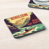 Nihilisme sterft hier door kajakken bier onderzetter (Linkerzijde)