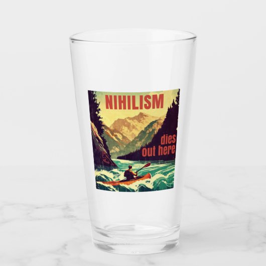 Nihilisme sterft hier door kajakken glas (Voorkant)