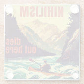 Nihilisme sterft hier door kajakken glazen onderzetter (Achterkant)