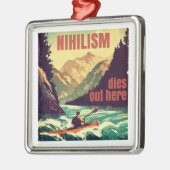 Nihilisme sterft hier door kajakken metalen ornament (Links)