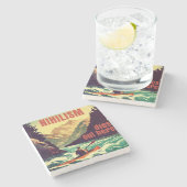 Nihilisme sterft hier door kajakken stenen onderzetter (Zijkant)