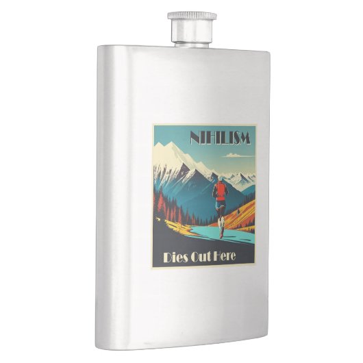 Nihilisme sterft hier op hol flacon (Rechts)