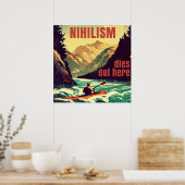Nihilisme Sterft Hier Uit Kayakken Poster (Keuken)