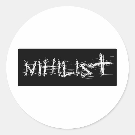 Nihilist Ronde Sticker (Voorkant)