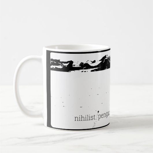 Nihilistische Pinguïn Koffiemok (Links)