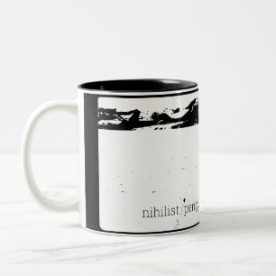 Nihilistische Pinguïn Tweekleurige Koffiemok