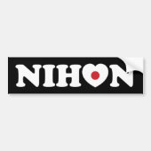 Nihon Love Heart Flag Bumpersticker (Voorkant)