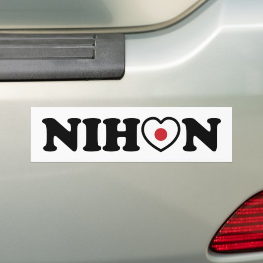 Nihon Love Heart Flag Bumpersticker (Op auto)