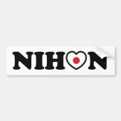 Nihon Love Heart Flag Bumpersticker (Voorkant)