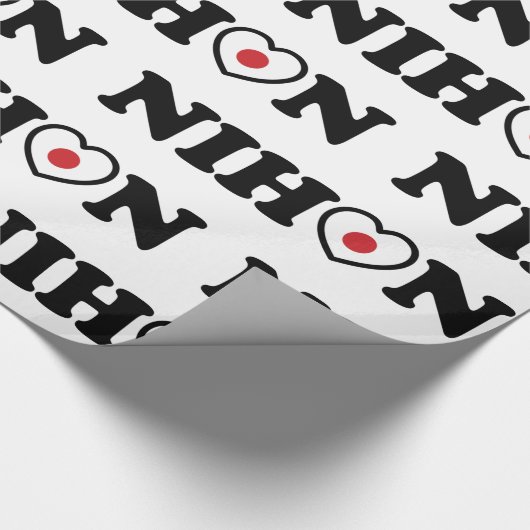Nihon Love Heart Flag Cadeaupapier (Hoek)