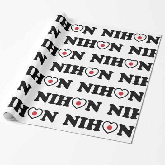 Nihon Love Heart Flag Cadeaupapier (Uitgerold)