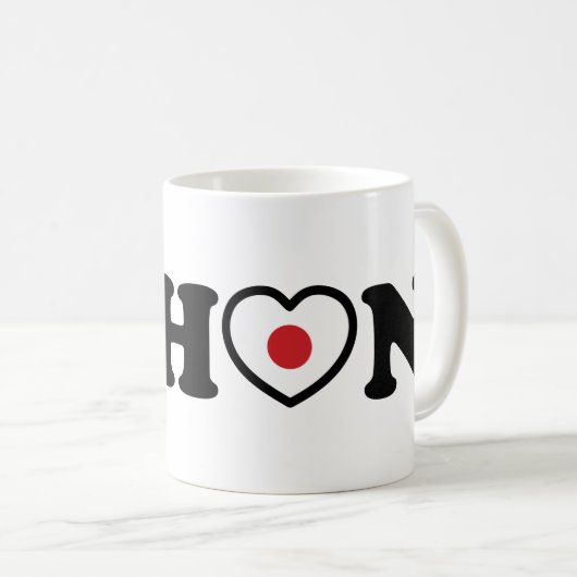 Nihon Love Heart Flag Koffiemok (Voorkant rechts)