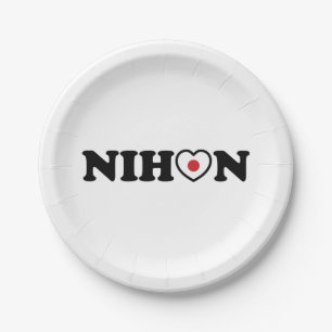 Nihon Love Heart Flag Papieren Bordje