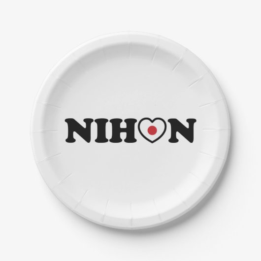 Nihon Love Heart Flag Papieren Bordje (Voorkant)