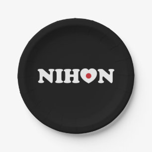 Nihon Love Heart Flag Papieren Bordje