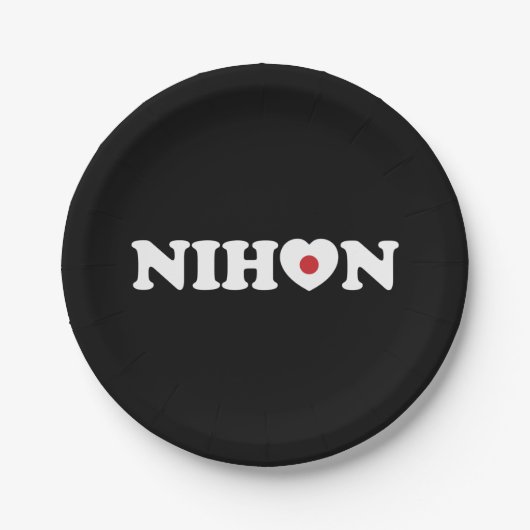 Nihon Love Heart Flag Papieren Bordje (Voorkant)