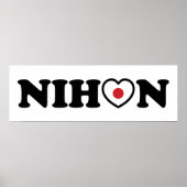 Nihon Love Heart Flag Poster (Voorkant)