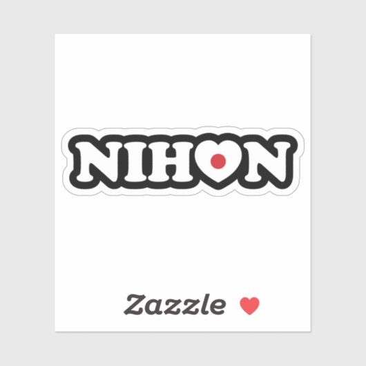 Nihon Love Heart Flag Sticker (Vel)