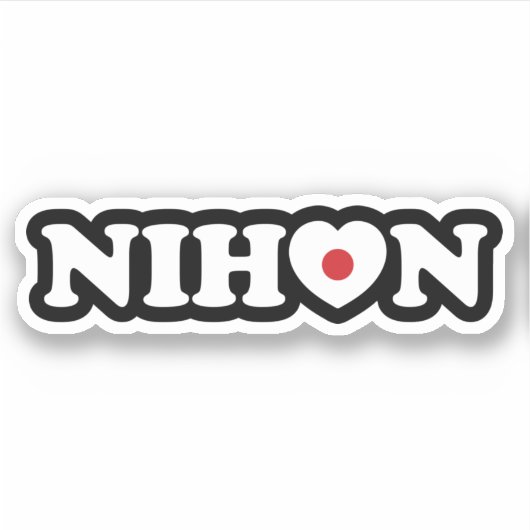 Nihon Love Heart Flag Sticker (Voorkant)