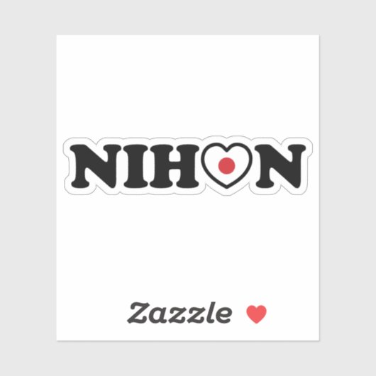 Nihon Love Heart Flag Sticker (Vel)