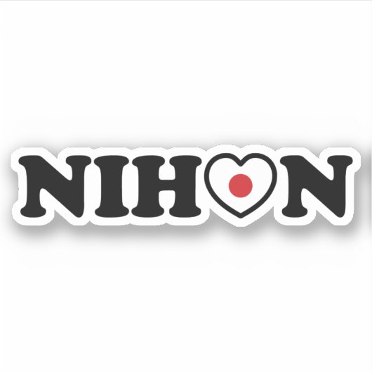 Nihon Love Heart Flag Sticker (Voorkant)