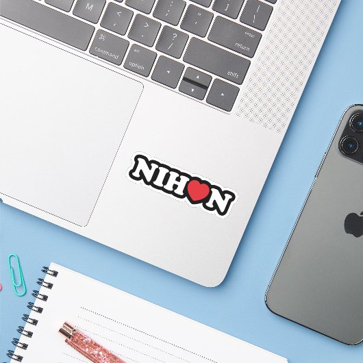 Nihon Love Heart Sticker (Laptop met iPhone)