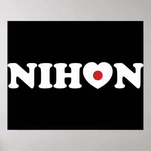 Nihon Love Heart Vlag Poster (Voorkant)