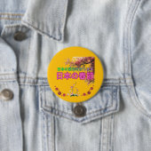 Nihon no shunsetsu geel oranje ronde button 7,6 cm (In situ)