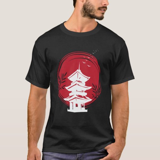 Nihon Temple Japan and Japanese T-shirt (Voorkant)