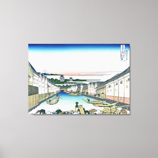 Nihonbashi Bridge in Edo Canvas Afdruk (Voorkant)