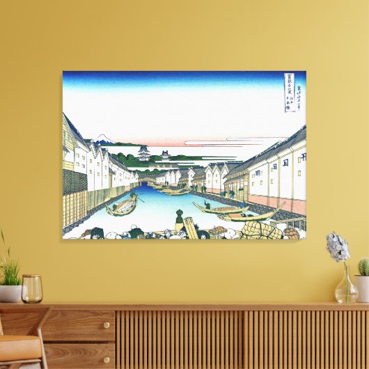 Nihonbashi Bridge in Edo Canvas Afdruk (Insitu (Woonkamer))