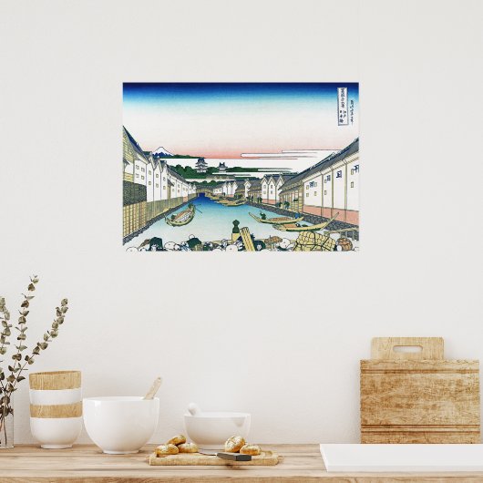 Nihonbashi Bridge in Edo Poster (Keuken)