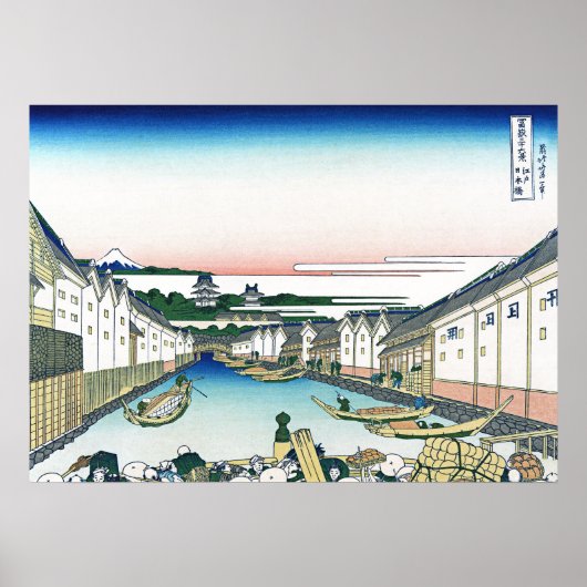 Nihonbashi Bridge in Edo Poster (Voorkant)
