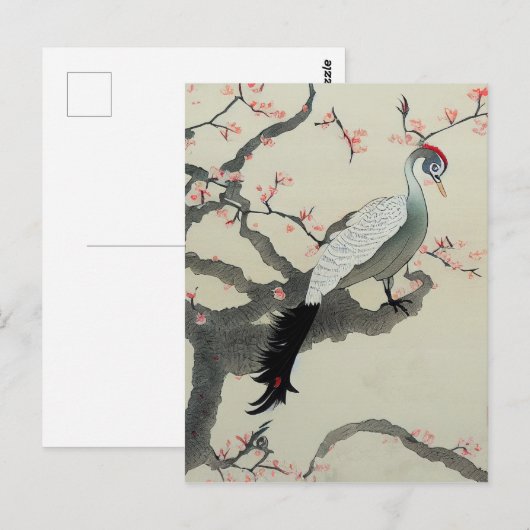 Nihonga Japan Traditional Bird Cherry Blossom Briefkaart (Voorkant / Achterkant)