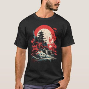 Nihonga Schilderen Japanse kunst Waterval Japan Fa T-shirt