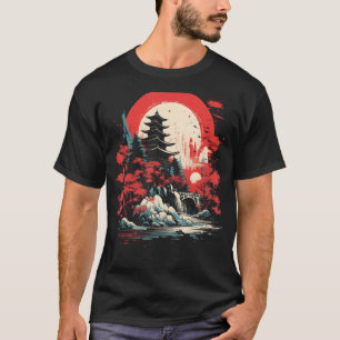 Nihonga Schilderen Japanse kunst Waterval Japan Fa T-shirt