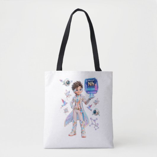 Nihonium (Nh) – ATOMIVRA™ COLLECTIE Tote Bag (Voorkant)