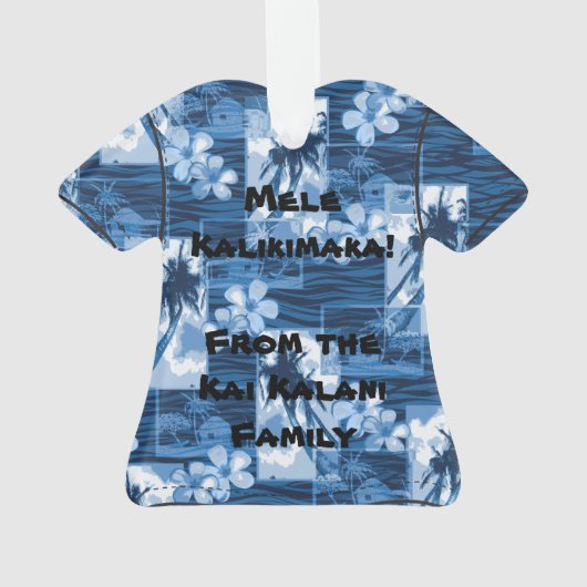 Niihau Island Hawaiian Plumeria Aloha Shirt Ornament (achterkant)