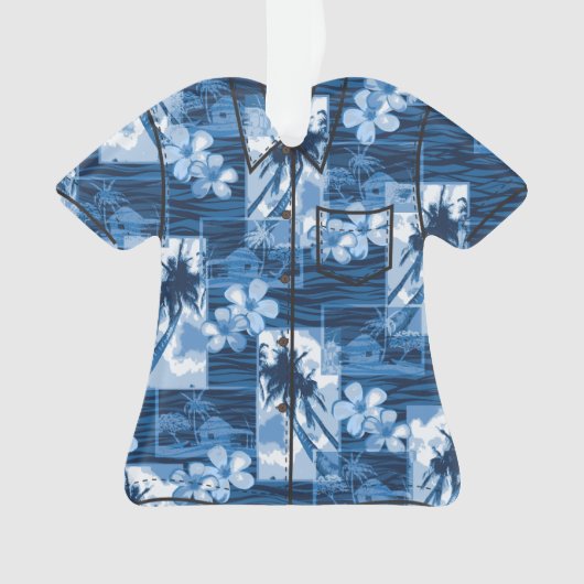Niihau Island Hawaiian Plumeria Aloha Shirt Ornament (voorkant)