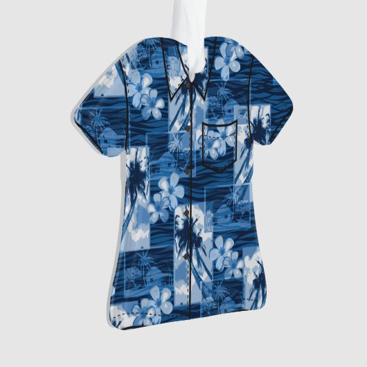 Niihau Island Hawaiian Plumeria Aloha Shirt Ornament (voorkant)