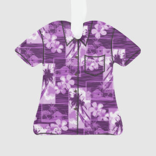 Niihau Island Hawaiian Plumeria Aloha Shirt Ornament